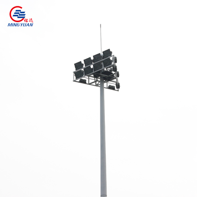 Conical Galvanized 25m High Mast Lighting Q235b For Sports Field