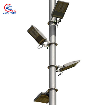 6m 8m CCTV Steel Pole 10m Q235 Hot Dip Galvanized Single Arm Telescopic For Monitoring