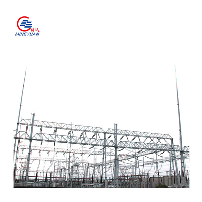 Hot Dip Galvanized Substation Steel Structures Steel Gantry Electric Pole For Electric Transmission