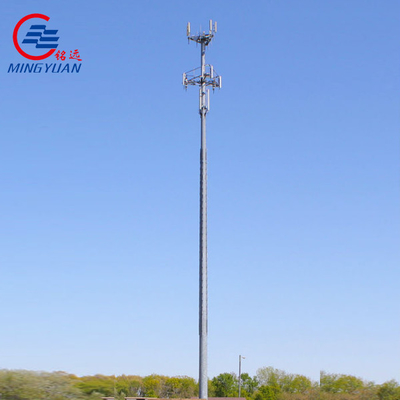 Single Tube Polygonal Monopole Communication Tower Mast Hot Dip Galvanized Steel