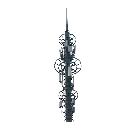Gr65 Galvanized Monopole Cell Phone Tower ， Hot Dip Wifi Signal Tower