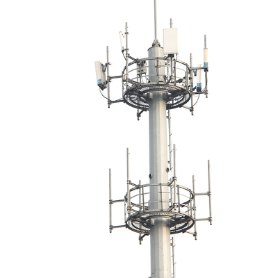 5-80m Monopole Telecommunications Tower Conical Cell Phone