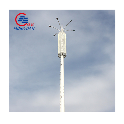 Steel Telecommunication Monopole Antenna Tower Q460 Eco Friendly 55m