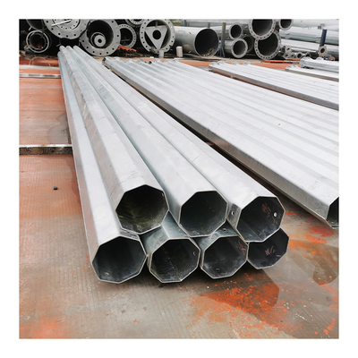 Hot Dip Galvanized Steel Utility Pole 220kV For Light Transmission Tubular
