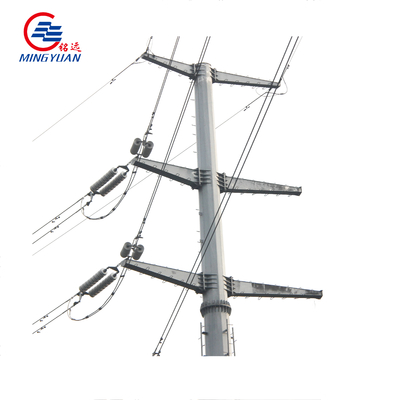 138kV Gantry steel poles Communication power transmission tower for electric transmission line