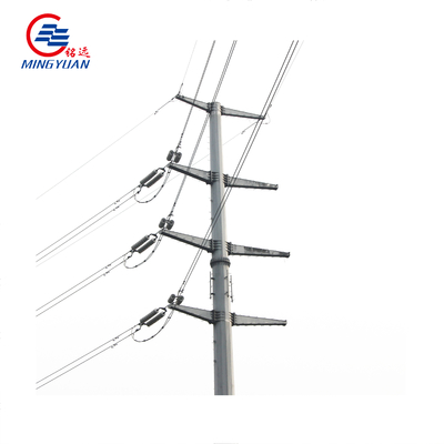 138kV Gantry steel poles Communication power transmission tower for electric transmission line