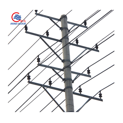Electric Transmission Steel Utility Pole Hot Dip Galvanized Metal ASTM123 GR50