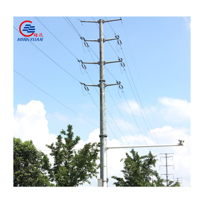 Electric Transmission Steel Utility Pole Hot Dip Galvanized Metal ASTM123 GR50