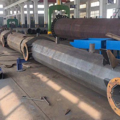 110kv Galvanized High Voltage Electric Pole Hexadecagon 9m Utility