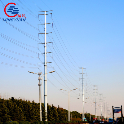 40ft Conical Electrical Power Pole Galvanized High Tension Power Lines