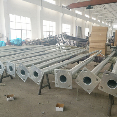 Hexagonal Q235b Galvanised Street Light Pole , Solar Highway Light Poles