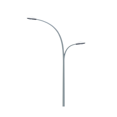 Round Conical Steel Street Light Pole Galvanized Single Arm