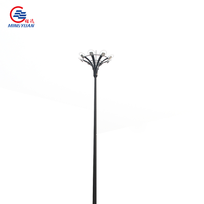 15-55m High Mast Solar Street Light Q235b Galvanized Pole With Automatic Lifting System