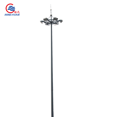 Polygonal Q235 High Mast Light Pole With Led Flood Lighting System 15m