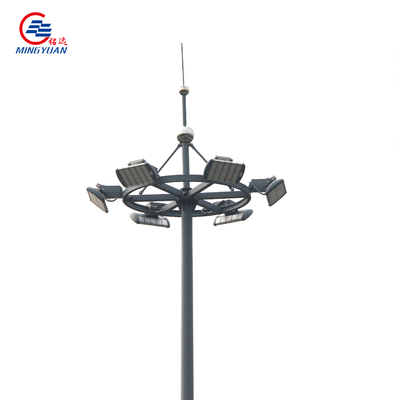 Polygonal Q235 High Mast Light Pole With Led Flood Lighting System 15m