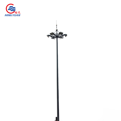 Polygonal Q235 High Mast Light Pole With Led Flood Lighting System 15m