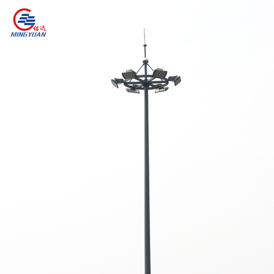 Polygonal Q235 High Mast Light Pole With Led Flood Lighting System 15m