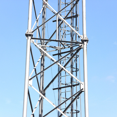 30m Triangular Tubular Steel Tower , Circular Microwave Communication Tower