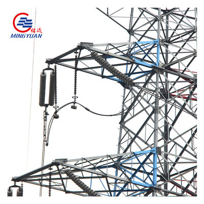 Pylon 4 Legged Power Transmission Line Tower Galvanized Electrical