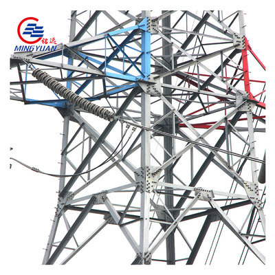 Pylon 4 Legged Power Transmission Line Tower Galvanized Electrical
