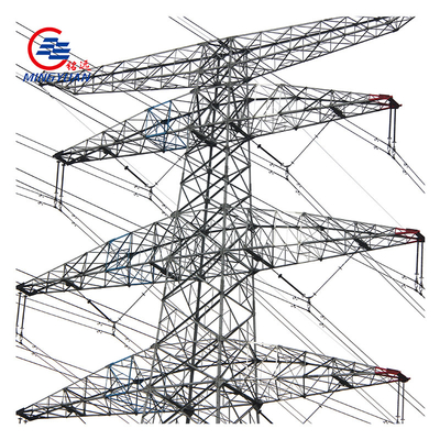 Galvanised Q345B Electric Transmission Tower , 10m Transmission Lattice Tower