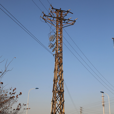 Angle Galvanized 220kv Transmission Line Towers , 10m High Voltage Electric Tower