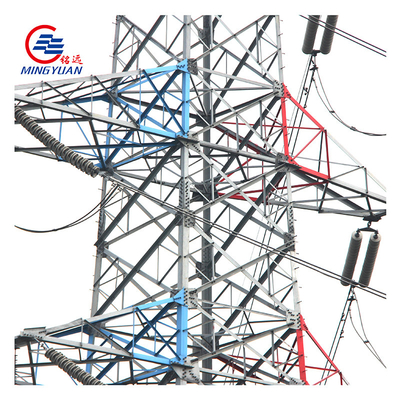 Hot Dip Electric Power Transmission Line Steel Tower Galvanized Angular Lattice