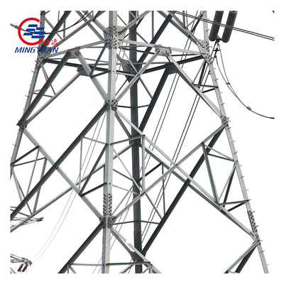 Hot Dip Electric Power Transmission Line Steel Tower Galvanized Angular Lattice