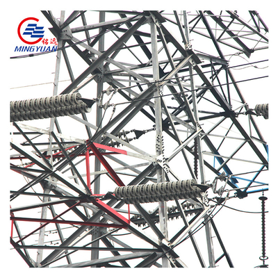 Pylon Electric Transmission Tower Double Circuit Q345b 4 Legged