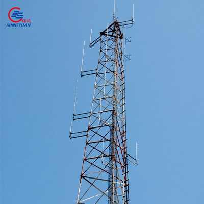 45m Galvanized Lattice Steel Tower , Self Supporting 5g Communication Tower