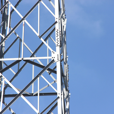 45m Galvanized Lattice Steel Tower , Self Supporting 5g Communication Tower