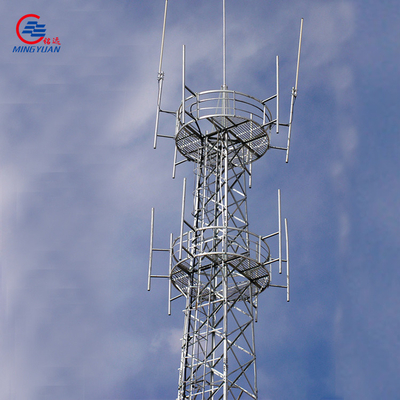 Antenna Lattice Steel Tower Hot Dip , Q355b Lattice Radio Tower