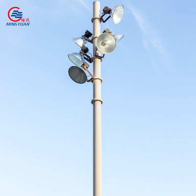 Hot Dipped Galvanized CCTV Camera Lamp Post Conical Security Mast