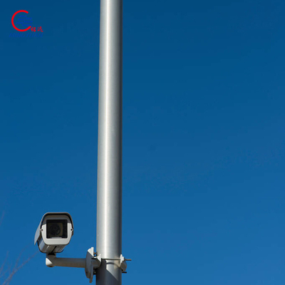 4m 5m CCTV Steel Pole 6m 10m Galvanized Q235B Conical Round Tapered Telescopic CCTV Mast