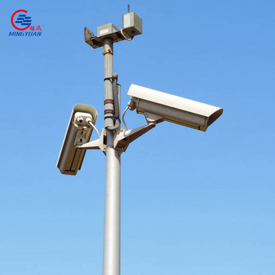 Polygonal Hot Dip Outdoor Camera Mounting Pole Galvanized Telescopic For Parking Lot Monitoring