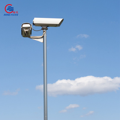 Galvanized CCTV Steel Pole Hot Dip 4M 6M Security Camera Light Post