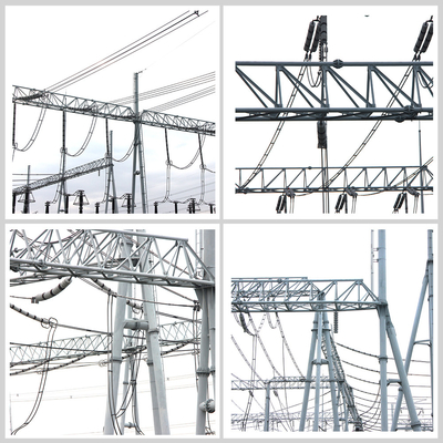 Angle 220kv Substation Gantry Structure Tower Railway Transmission