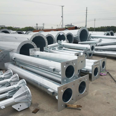 Hot Dip Galvanized Substation Steel Structures Steel Gantry Electric Pole For Electric Transmission