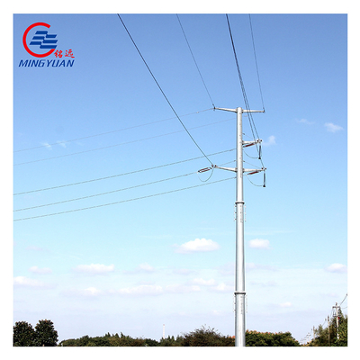 10kv A572 Steel Utility Pole Hot Dipped Monopole Transmission Tower