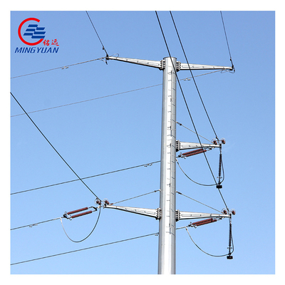 Polygonal Conical Steel Utility Pole Q235b Double Circuit Transmission Line Q355B