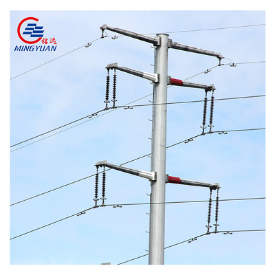 Galvanized Gr50 Steel Monopole Structures Hot Dipped Power Pole