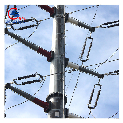 Gr50 Steel Utility Pole Hot Dipped Overhead Power Galvanized