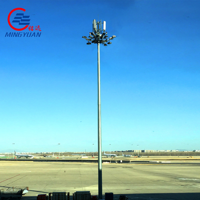 Steel High Mast Lighting Pole Galvanized LED Solar Street Lamp Polygonal Conical Octagonal