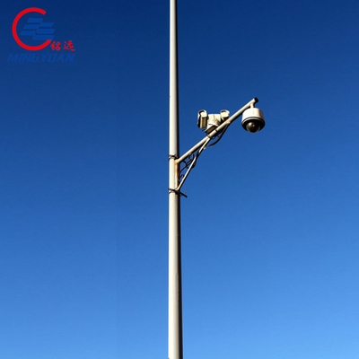 L Shaped Galvanized Metal CCTV Steel Pole Tubular Power Utility Camera Monitoring