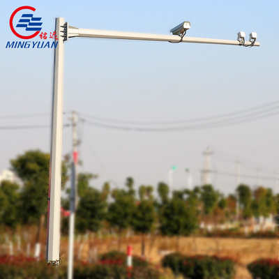 L Shaped Galvanized Metal CCTV Steel Pole Tubular Power Utility Camera Monitoring