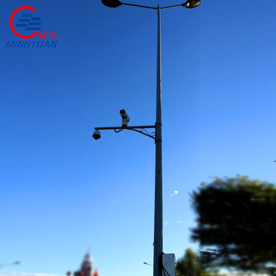 L Shaped Galvanized Metal CCTV Steel Pole Tubular Power Utility Camera Monitoring