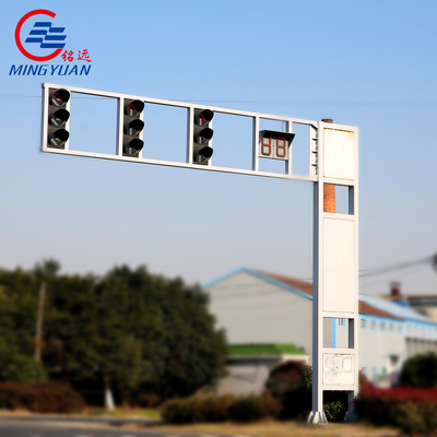 Hot Dip Galvanized Steel Traffic Signal Pole Electric Power Utility A572 A36