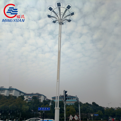 Q345 S355 High Mast Light Pole With Ladders HDG Steel Tubular Lamp For Square Airport