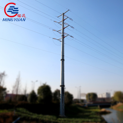 Self Supporting Power Electrical Lattice Steel Tower Transmission Line Poles Four Legged