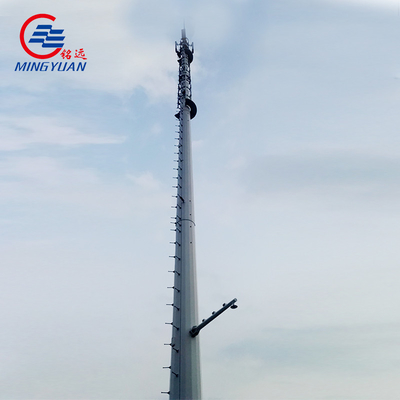 HDG Metal OEM Monopole Telecommunications Tower Galvanized Steel Pole GR65